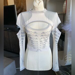 Vintage Y2K Dane Cyber Goth Rave Top cyberdog dolls kill tribal 90s festival XS